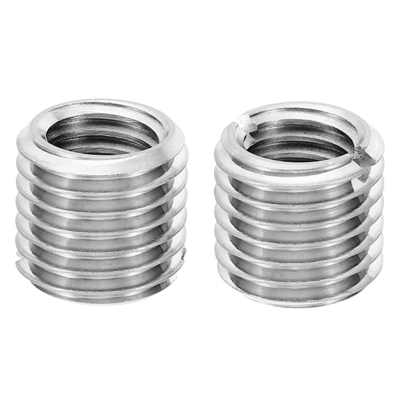 Uxcell 2Pcs M16xM12x15mm Male to Female Stainless Steel Thread Repair Insert, Silver Tone