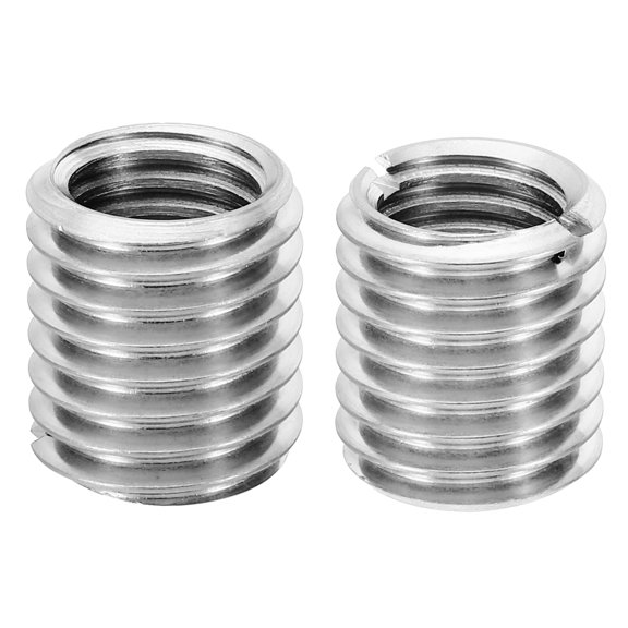 Uxcell 2Pcs M18xM14x20mm Male to Female Stainless Steel Thread Repair Insert, Silver Tone