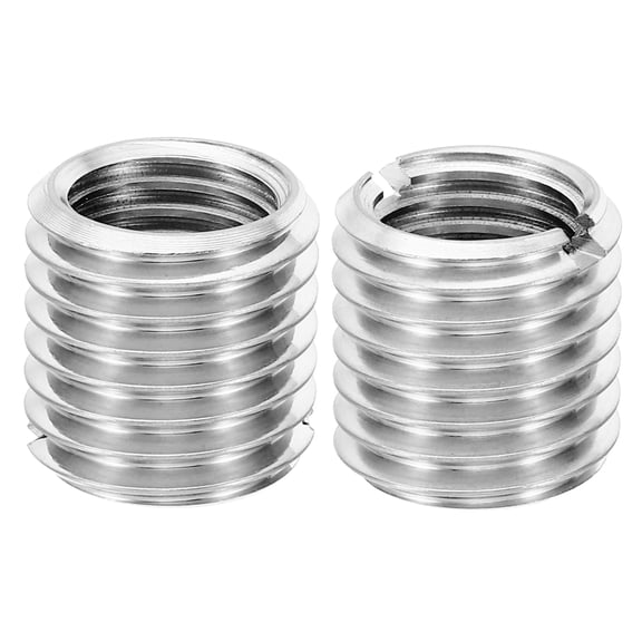 Uxcell 2Pcs M20xM16x20mm Male to Female Stainless Steel Thread Repair Insert, Silver Tone