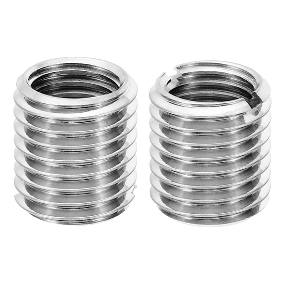 Uxcell 2Pcs M20xM16x22mm Male to Female Stainless Steel Thread Repair Insert, Silver Tone