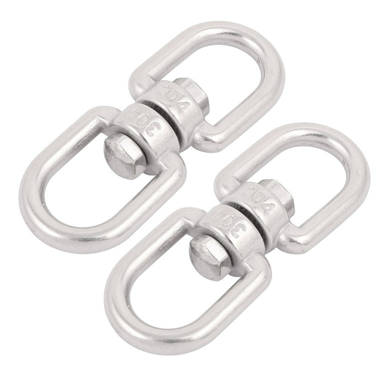 Uxcell 2Pcs M5 304 Stainless Steel Eye to Eye Swivel Hook Shackle for Boat  Rigging 