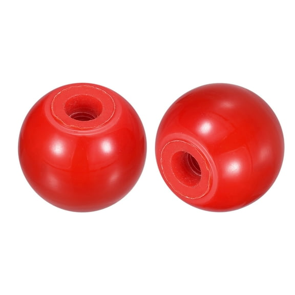 Uxcell 2Pcs M6 Phenolic Thread 25mm Dia Threaded Ball Knobs for Machine Handle, Red