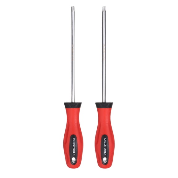 Uxcell 2Pcs Magnetic Torx Screwdriver T25 S2 Steel Security Star 6 Point Head Precision Screw Driver for Mechanical Equipment Electronic Devices Household Appliances Furniture, Silver