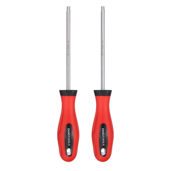 Uxcell 2Pcs Magnetic Torx Screwdriver T30 S2 Steel Security Star 6 Point Head Precision Screw Driver for Mechanical Equipment Electronic Devices Household Appliances Furniture, Silver