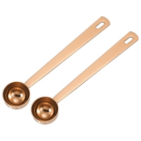 Uxcell 2Pcs Measuring Spoon, 5ml Long Handle Table Scoop Teaspoon Coffee Scoop Spoon for Ground Coffee Tea Sugar Cooking Baking, Rose Gold