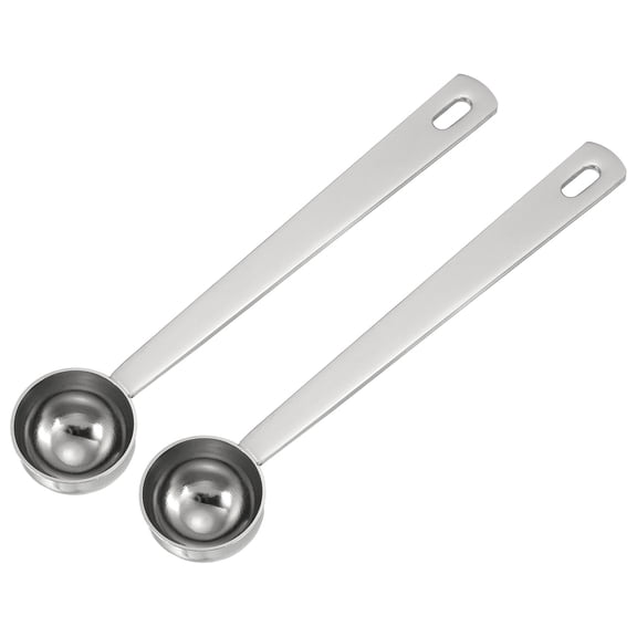 Uxcell 2Pcs Measuring Spoon, 5ml Long Handle Table Scoop Teaspoon Coffee Scoop Spoon for Ground Coffee Tea Sugar Cooking Baking, Silver