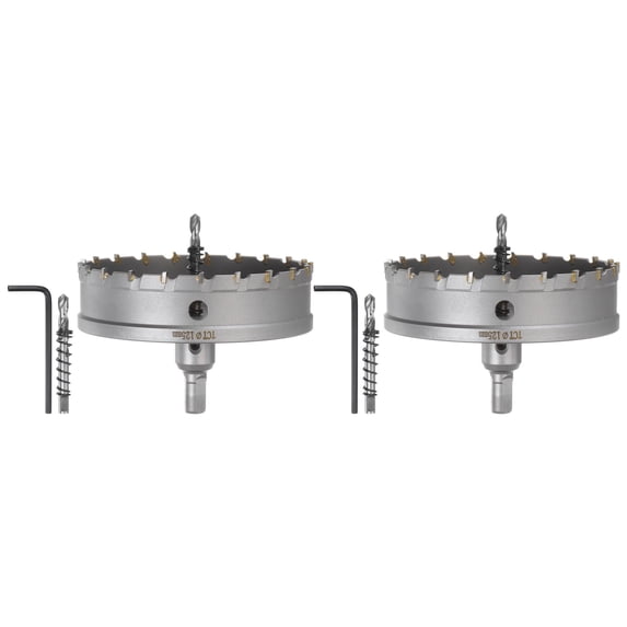 Uxcell 2Pcs Metal Hole Saw Carbide Cutter 125mm / 4.9" Dia for Metal, Stainless Steel