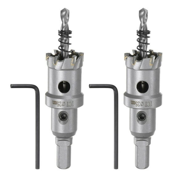 Uxcell 2Pcs Metal Hole Saw Carbide Cutter 25mm / 1" Dia for Metal, Stainless Steel