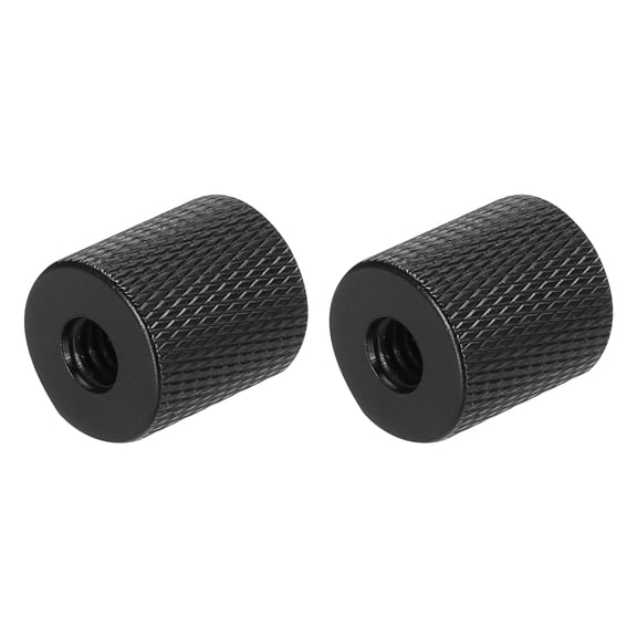 Uxcell 2Pcs Mic Stand Adapter 1/4 Female to 1/4 Female Thread Screw Adapter Aluminum Alloy Microphone Stand Mount, Black