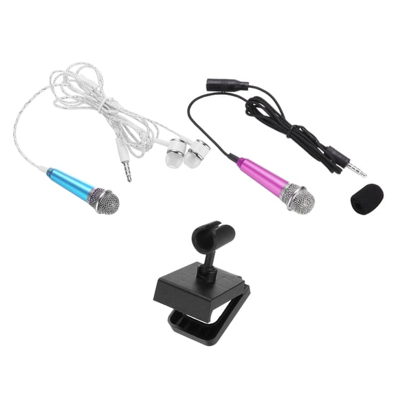 2Pcs Mini Microphone Tiny Microphone for Phone Blue, Rose Red