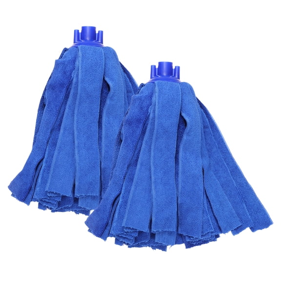 Uxcell 2Pcs Mop Head Replacement, Mop Handle Microfiber Cloth Refill Refill Reusable Floor Cleaning Loop End Screw on Handle Rod Suitable for 0.8" Diameter Stick for Floor Cleaning, Blue