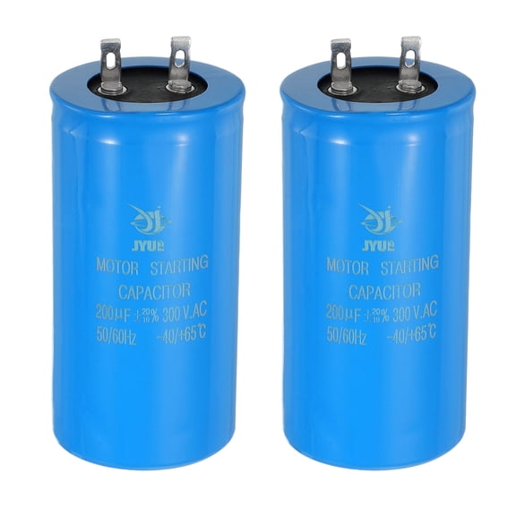 Uxcell 2Pcs Motor Start Capacitor, 200uf 300V CD60 Running Capacitor Starting Capacitor for Air Conditioners, Electric Motor Starts Running