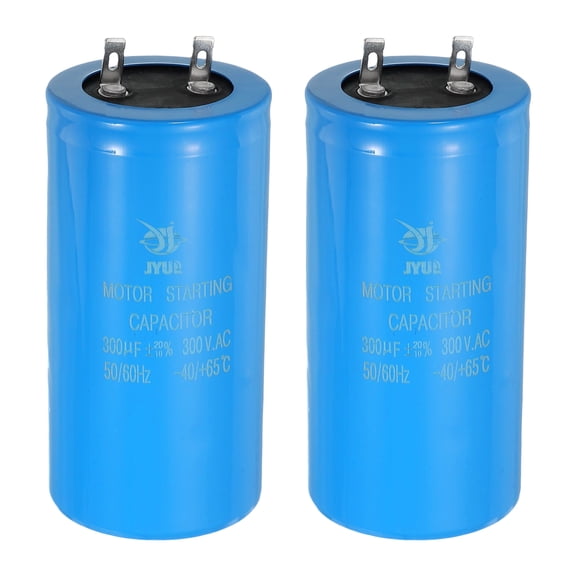 Uxcell 2Pcs Motor Start Capacitor, 300uf 300V CD60 Running Capacitor Starting Capacitor for Air Conditioners, Electric Motor Starts Running