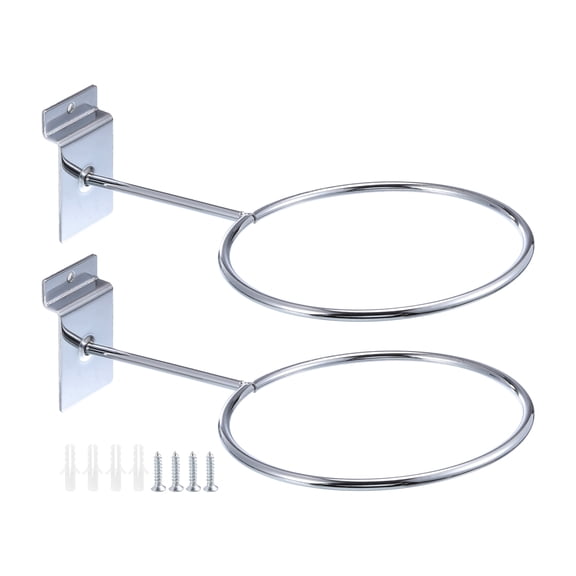 Uxcell 2Pcs Motorcycle Accessories Helmet Holder, Wall Mounted Holders, (Silver Tone)