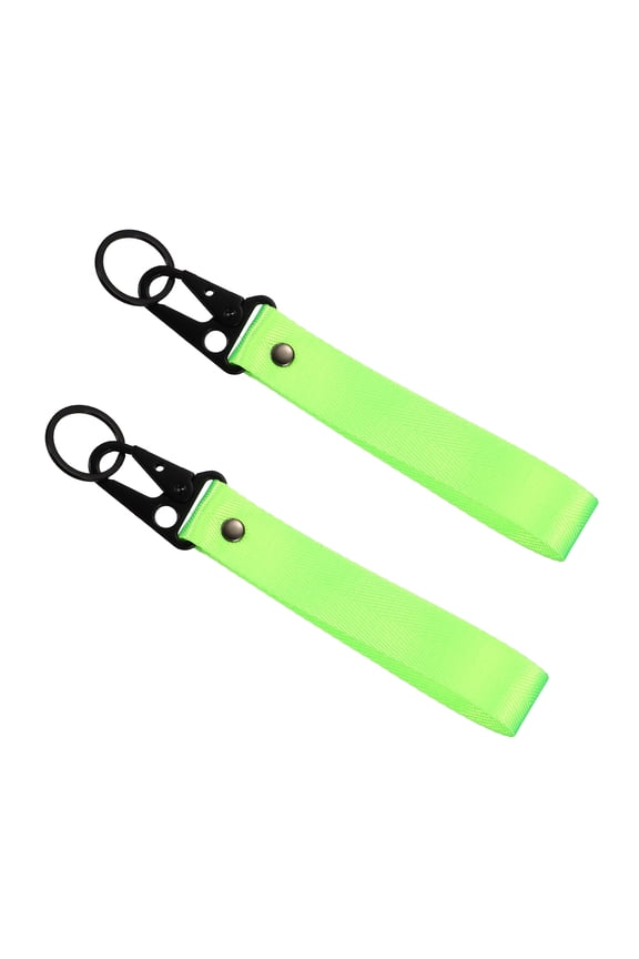 2Pcs Motorcycle Keychain Multifunctional Fabric Keychain General Jet Tag Car Key Chain with Metal O-Ring Dirt Bike Accessories Fit Women Men for Car Bike, Green
