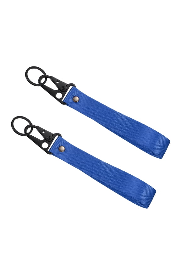 2Pcs Motorcycle Keychain Multifunctional Fabric Keychain General Jet Tag Car Key Chain with Metal O-Ring Dirt Bike Accessories Fit Women Men for Car Bike, Blue