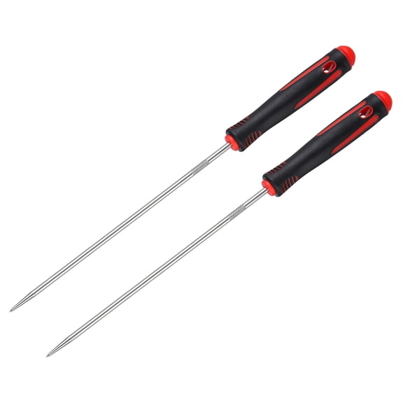Uxcell 2Pcs O-Ring Straight Pick,240mm Oil Seal Gasket Precision Screwdriver Puller Remover Removal Tool for Remove Hoses and Gaskets Electronics Maintenance Tools, Black Red