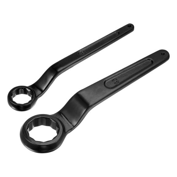 Uxcell 2Pcs Offset Box End Ring Type Wrench 46mm 30mm High-carbon Steel Slogging Wrench