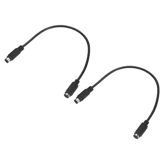 Uxcell 2Pcs PS/2 Mouse and Keyboard Extension Cable 6 Pin 0.98 Feet Male to Female for PC, Black