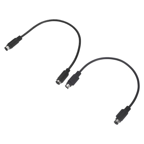Uxcell 2Pcs PS/2 Mouse and Keyboard Extension Cable 6 Pin 0.98 Feet Male to Male/Female for PC, Black