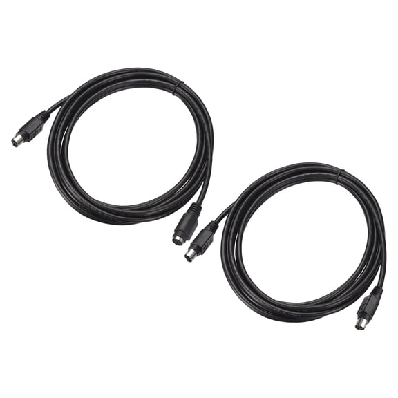 Uxcell 2Pcs PS/2 Mouse and Keyboard Extension Cable 6 Pin 9.84 Feet Male to Male/Female for PC, Black