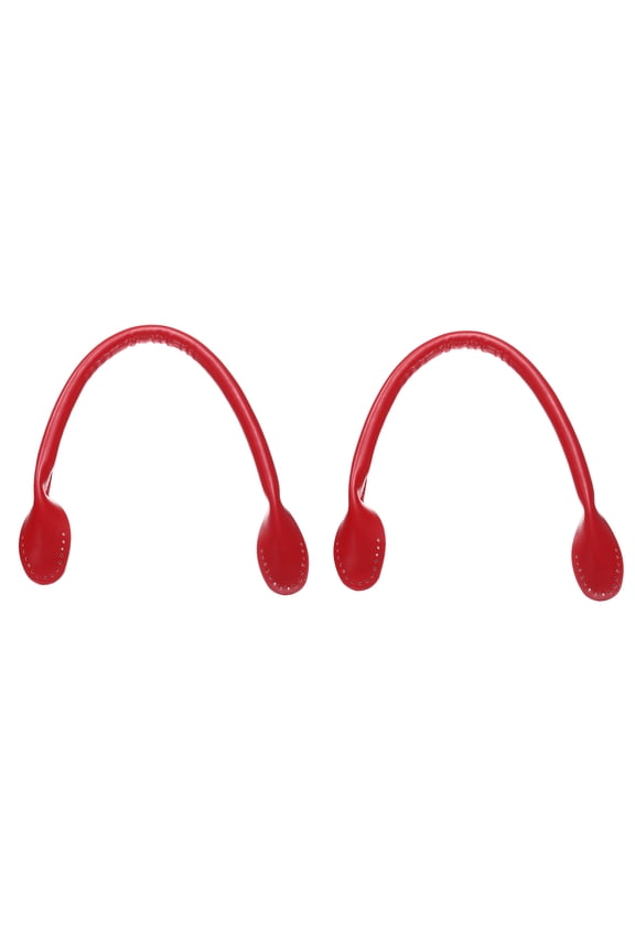 2Pcs PU Leather Bag Handle, 16.34" Handbag Straps 1.22" Wide Sew on Bag Handle Replacement Shoulder Bag Strap for DIY Bag Making Wallet Handbag Repair Replacement, Red