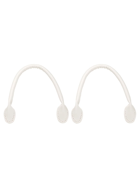2Pcs PU Leather Bag Handle, 16.34" Handbag Straps 1.22" Wide Sew on Bag Handle Replacement Shoulder Bag Strap for DIY Bag Making Wallet Handbag Repair Replacement, White
