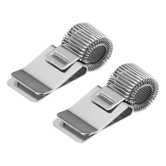 Uxcell 2Pcs Pen Holder Clip, Metal Pen Clip Holder Loop Pen Organizer with Single Spring Loop, Silver Tone