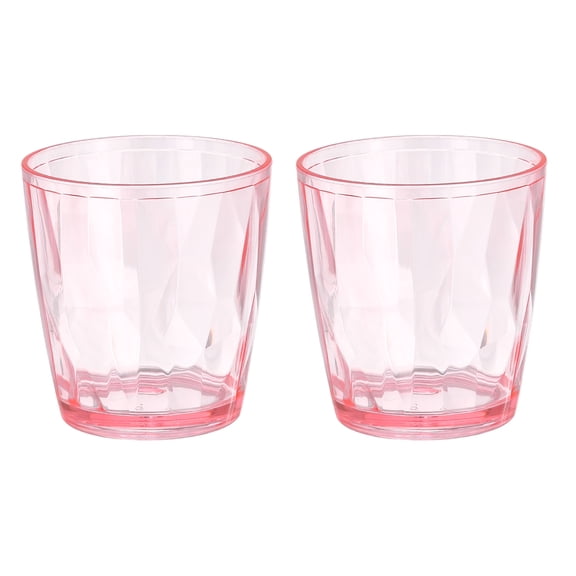 Uxcell 2Pcs Plastic Drinking Glasses, 7.1oz Unbreakable Drinking Cups Reusable Stackable Water Tumblers for Home Office Outdoors Beer Cocktail Water Juice Whiskey, Red