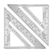 Uxcell 2Pcs Rafter Square 7 Imperial Aluminum Alloy Carpenter Measuring Layout Tool Metal Triangle Ruler Protractor for Woodworking and Carpentry