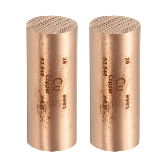 Uxcell 2Pcs Red copper Cube, 0.8x2" Cu Density Stick High Density Element Rod Unique Metal Cube Periodic Table of Elements Collections Lab Experiment Teacher Scientific Classes, Square