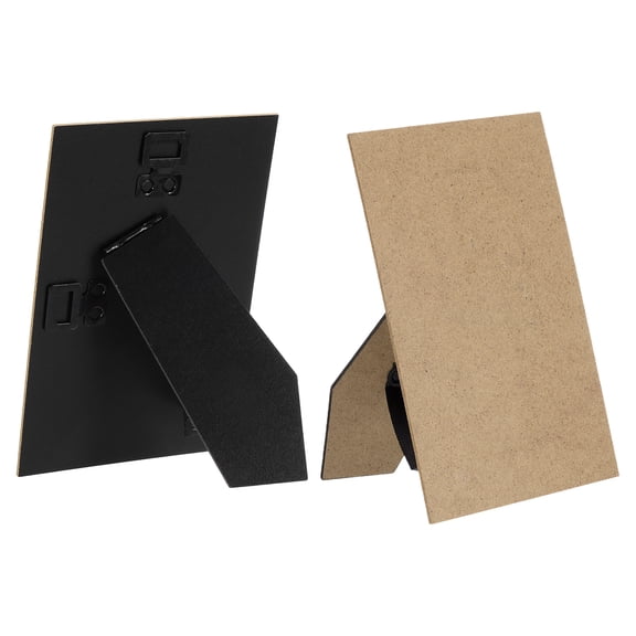 Uxcell 2Pcs Replacement Picture Frame Easel Back, 4 x 6" Easel Back for Picture Easel Backing Support Board with Metal Hinged/2 Hanger for DIY Photo Board Frames Wall Tabletop, Black