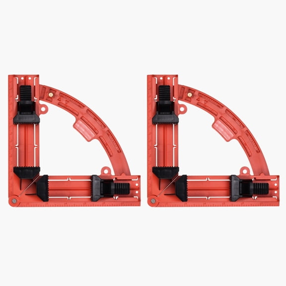 Uxcell 2Pcs Right Angle Clamp 7.01"(178mm) ABS Plastic 30-90 Degree Adjustable Woodworking Corner Clamp Photo Frame Vise Fixture Tools for Home Improvement Wooden DIY Projects, Red