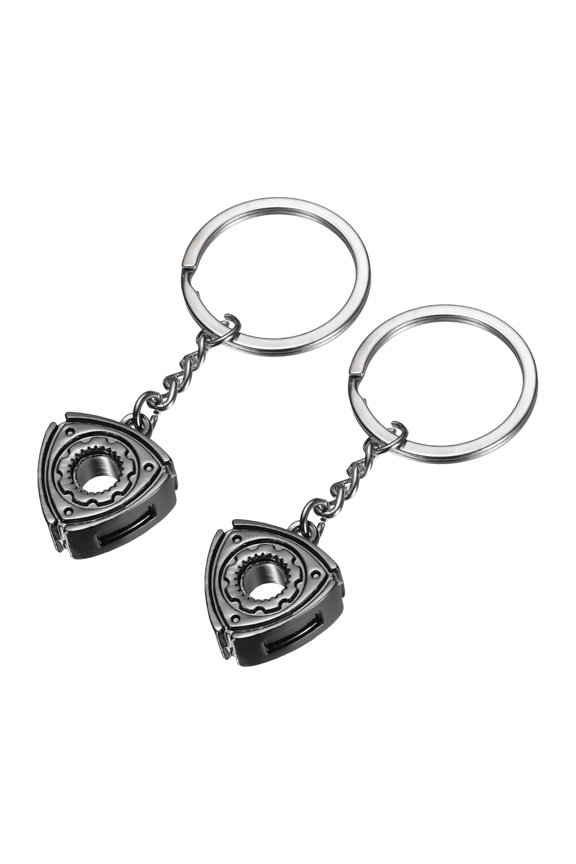 2Pcs Rotor Keychain Car Rotor Auto Parts Key Chains Rotor Keyring Key Fob Fit Men Women for Cars Trucks Bikes, Black