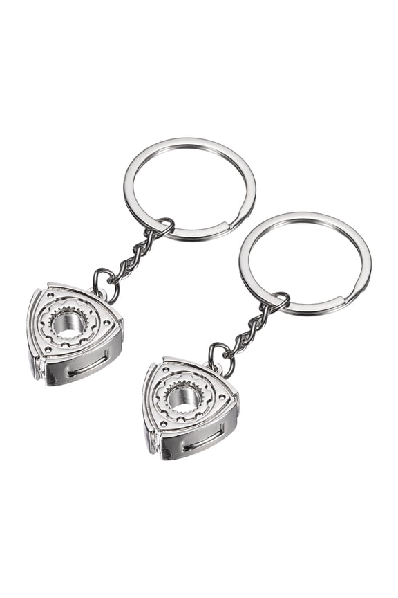 2Pcs Rotor Keychain Car Rotor Auto Parts Key Chains Rotor Keyring Key Fob Fit Men Women for Cars Trucks Bikes, Silver