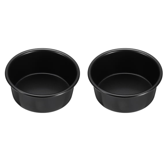 Uxcell 2Pcs Round Cake Pan 4" Nonstick Baking Cake Pans Cheesecake Pan Aluminum for Wedding Birthdays Party Event, Black