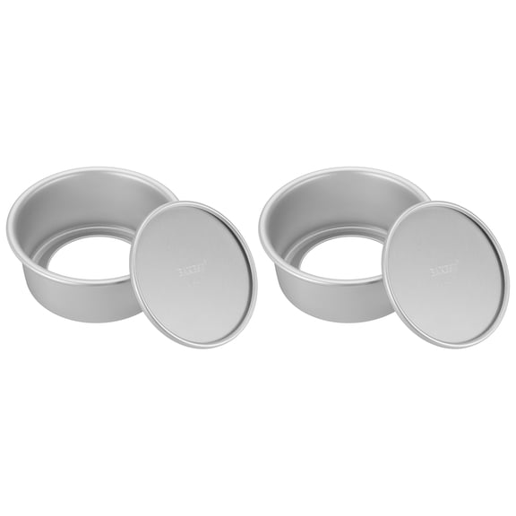 Uxcell 2Pcs Round Cake Pan with Removable Loose Bottom 4" Small Cheesecake Pan Anodized Aluminum Nonstick Baking Pan
