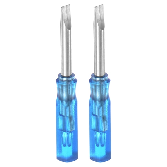 Uxcell 2Pcs SL3.0 Mini Slotted Screwdriver 3mm Magnetic Flat Head 45mm Length for Repairs, Blue