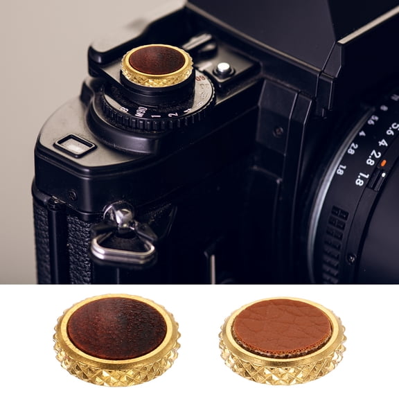Uxcell 2Pcs Shutter Button (Brown / Red Brown) - Upscale Delicate, Camera Soft Release Button Brass Threaded Soft Release, for Fuji
