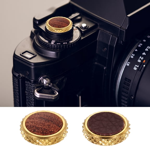 Uxcell 2Pcs Shutter Button (Light Brown / Dark Brown) - Upscale Delicate, Camera Soft Release Button Brass Threaded Soft Release, for Fuji