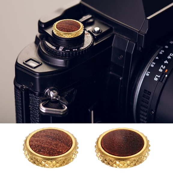 Uxcell 2Pcs Shutter Button (Light Brown / Red Brown) - Upscale Delicate, Camera Soft Release Button Brass Threaded Soft Release, for Fuji