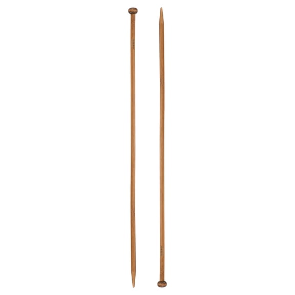 Uxcell 2Pcs Single Pointed Knitting Needles Size US 10.75 (7mm) 16" Long Carbonized Bamboo Straight Knitting Needles for Beginners Handmade Creative DIY Craft Yarn Projects