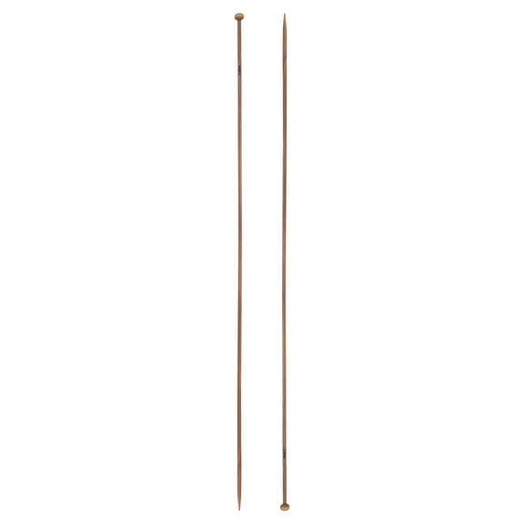 Uxcell 2Pcs Single Pointed Knitting Needles Size US 2.5 (3mm) 16" Long Carbonized Bamboo Straight Knitting Needles for Beginners Handmade Creative DIY Craft Yarn Projects