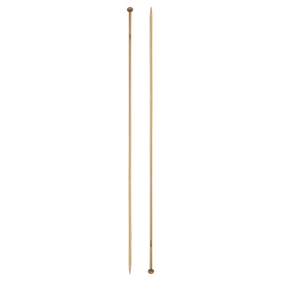 Uxcell 2Pcs Single Pointed Knitting Needles Size US 5 (3.75mm) 16" Long Carbonized Bamboo Straight Knitting Needles for Beginners Handmade Creative DIY Craft Yarn Projects