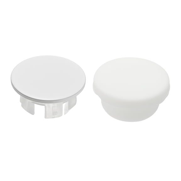 Uxcell 2Pcs Sink Overflow Ring, Universal Sink Overflow Drain Cover, Insert in Hole Single Layer Cap Round Caps for Bathroom Kitchen Basin Wash Basin, Matte White/White