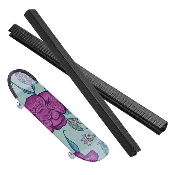 Uxcell 2Pcs Skateboard Deck Guards Protector, Long Board Edge Protection Skateboard Accessories Protective Cover for Beginners(13.78 Inches, Black)