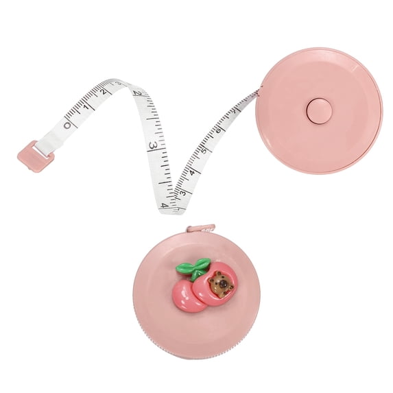 Uxcell 2Pcs Soft Tape Measure 60" Double Scale Retractable Cartoon Measuring Tape Cute Tape Measurer for Sewing Craft Cloth Fabric Tailor Weight Loss Body Measurements, Cherry Guinea Pig