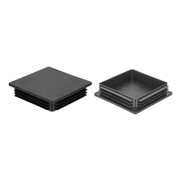 Uxcell 2Pcs Square Plastic Plugs, 4.7x4.7"(120x120mm) Fits 0.03-0.08''(0.8-2mm) Wall Thickness, Tubing End Caps Insert End Caps for Furniture Legs Fence Posts Industrial Tubing, Black