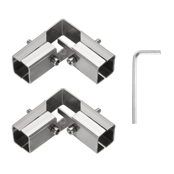 Uxcell 2Pcs Square Structural Pipe Connectors 1" Fit Pipe Dia  3 Way for DIY Shelf Garden Support