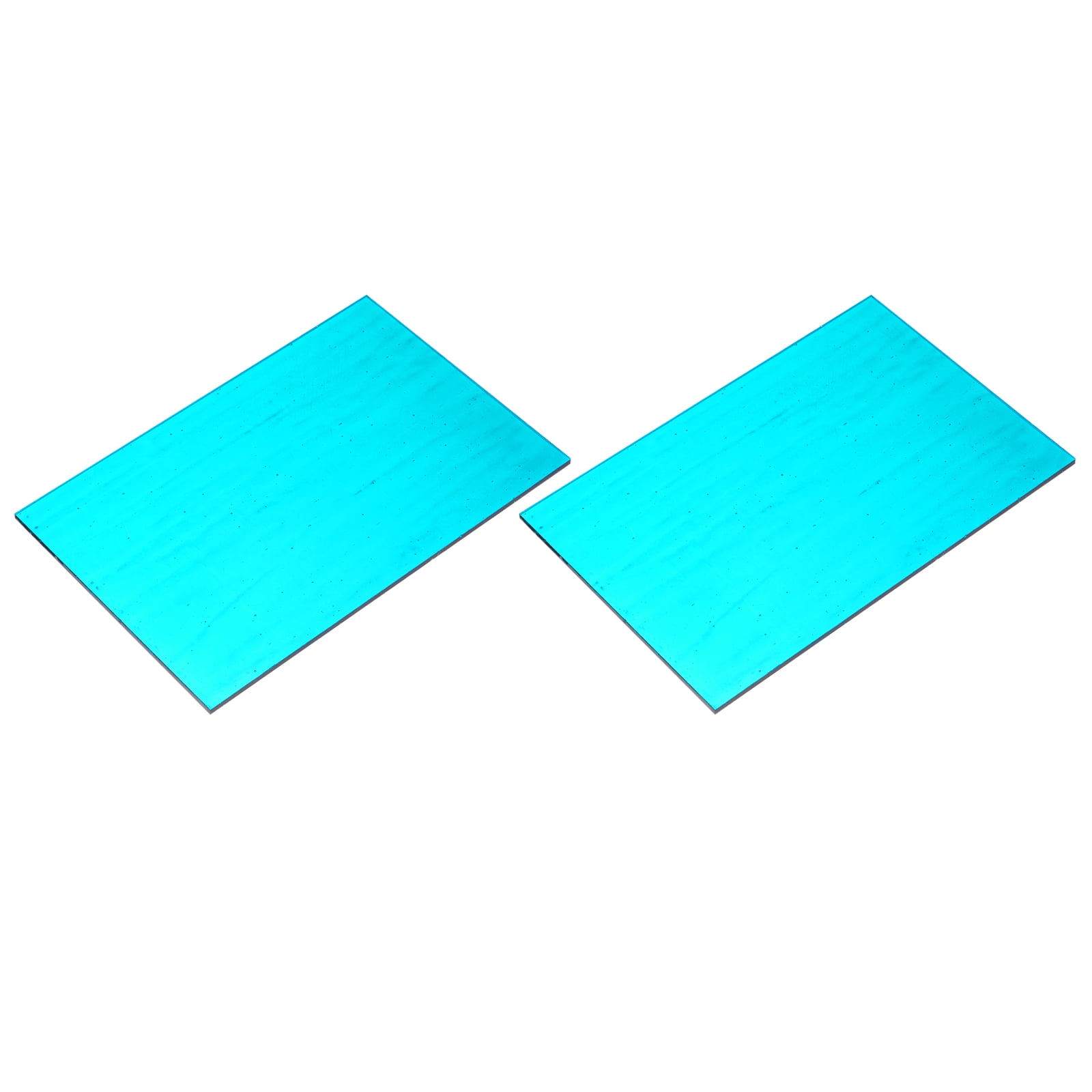 Uxcell 2Pcs Stained Glass Sheet Mosaic Tile Stained Glass Sheets for Crafts DIY Art Project Blue
